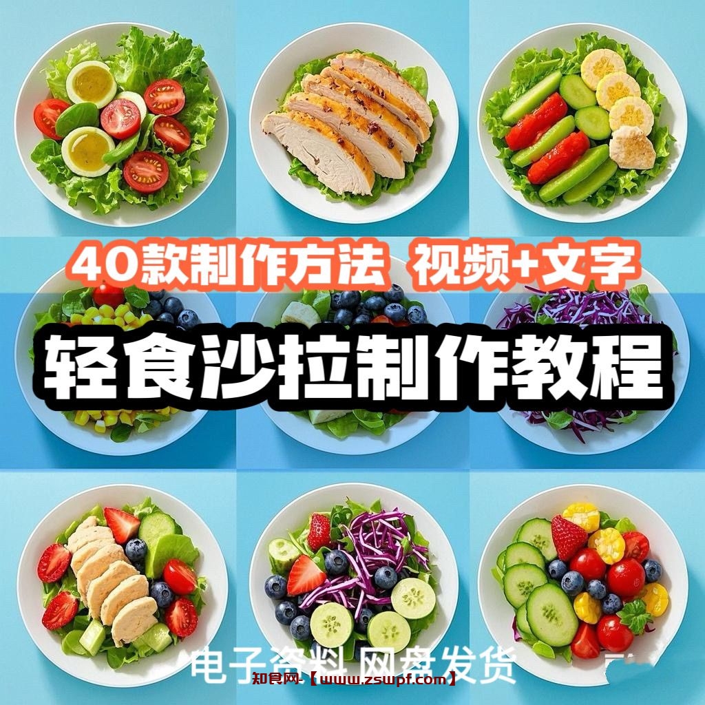 pf422、轻食沙拉技术配方轻食餐便当教程外卖小吃视频培训制作商用课程-知食网